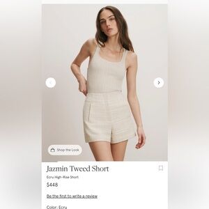 Veronica Beard Jazmin Tweed Shorts Size 2 Ecru White Bouclé High Rise Textured
